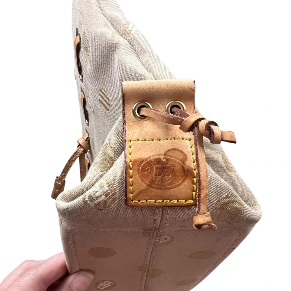 Dooney‎ & Bourke Beige Polka dot Satchel with Logo Pattern Shoulder Bag